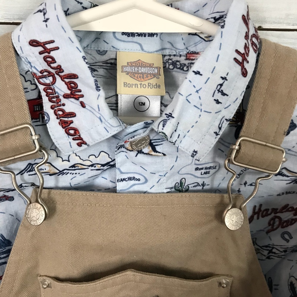 Harley Davidson Overalls (Never worn) 12 mo Infant